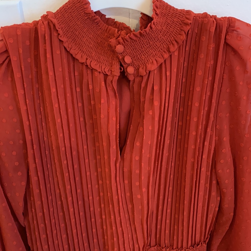 Nanette Lepore mock neck pleated midi dress size 4 NWT - Picture 4 of 4
